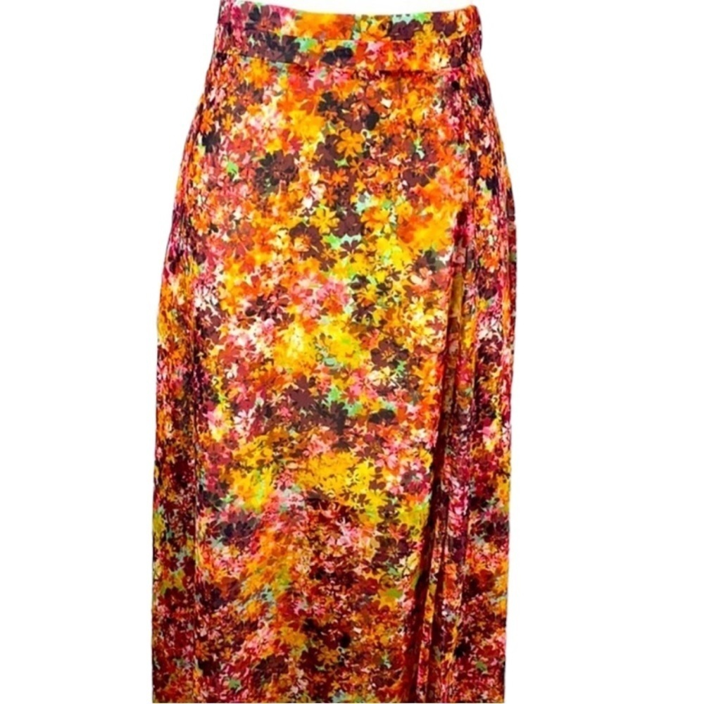 Bebe Floral Chiffon Maxi Sheer Bottom Skirt